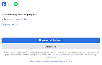 Inloggen met Facebook voorbeeld Spotify Inloggen met Facebook voorbeeld Spotify